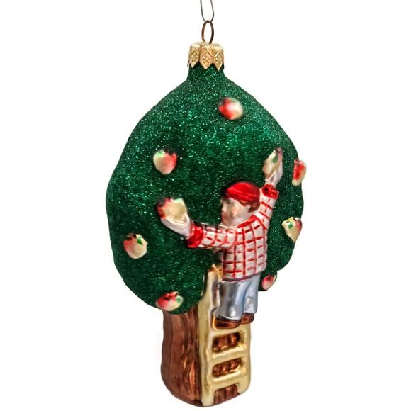 Patricia Breen Apple Tree Boy Glittered Tree Red Shirt Summer Christmas Ornament - Picture 3 of 12